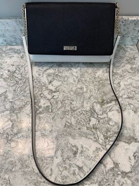 Kate Spade Black and White Colorblock with Light Gold-Tone Hardware